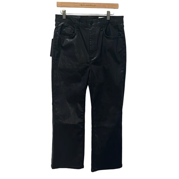 Rag & Bone Casey High-Rise Ankle Flare Pants in Coated Black Size 31 NWT - Picture 1 of 14